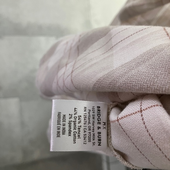 Bridge & burn Tracey ivory plaid button up dress small NWT - Picture 6 of 6